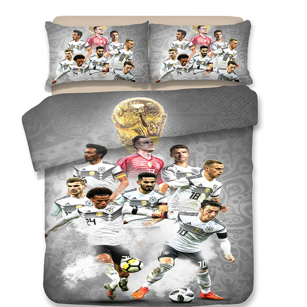 4 Designs World Cup Football Pattern Bedding Set Of Quilt Cover & Pillowcase Twin Full Queen King Size