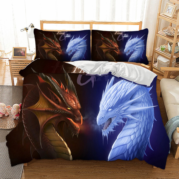 HM Life 3D Dragon Bedding Set Game Duvet Cover With Pillowcases wholesale Twin Full Queen King Size Bedclothes 3pcs home textile