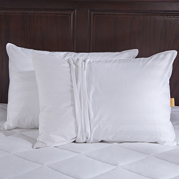 Home Hotel Soft Bedding White 100% Goose Down Pillow with 2 Outer Pillowcases Standard/Queen Size Set of 2 Bed Pillows