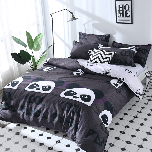 Chinese Panda Bedding Set AB Design Bed Sheet Pillowcase & Duvet Cover Set