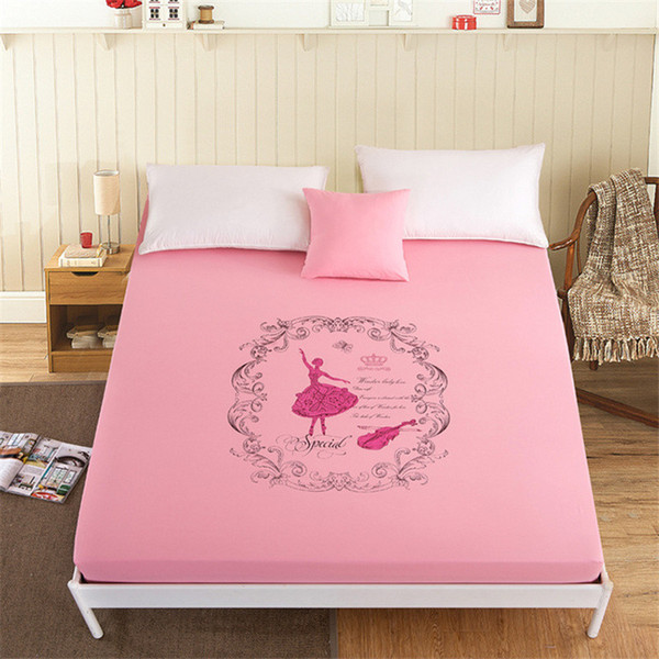 Fitted Sheet with an elastic band 5 solid colors Bed Sheets linen Bedspread polyester cotton Mattress Cover