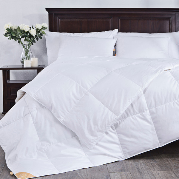 winter/summer White Goose down quilt blanket duvet white cotton cover comforter King Queen Twin size PD-16039