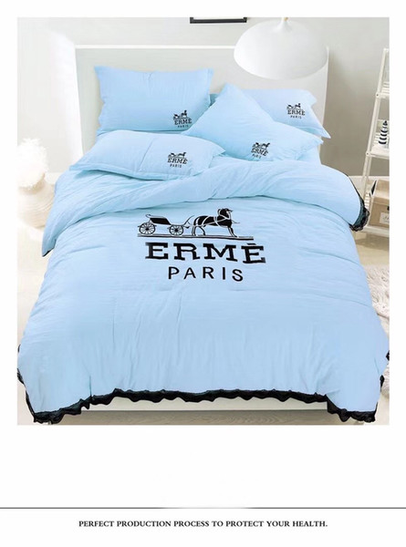 Highend brand ERME pure cotton material bedding sets four quilt cover pillowslip bed sheet multicolor Comfortable soft.