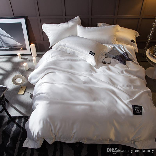 Spring Summer 100% Cotton Solid Bedding sets Washed Silk Bedding Set King Size Comforter Sets Queen Full KingBed Duvet Cover with Pillowcase