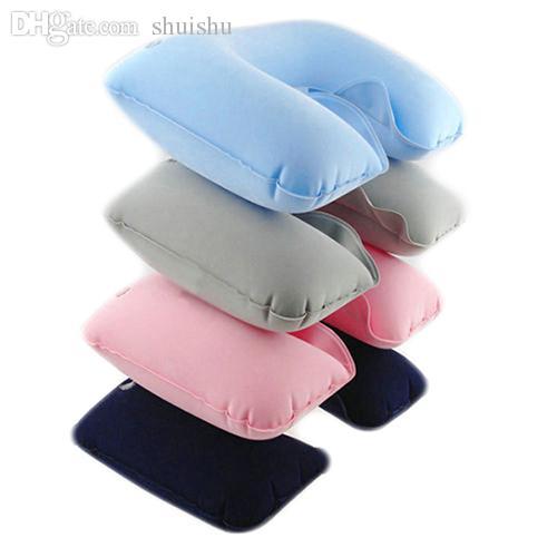 Wholesale-Inflatable Soft Car Head Neck Rest Compact Air Cushion U Pillow Flight Travel