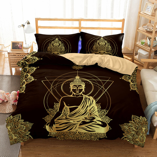 Buddha Pattern Printed Bedding Sets All Sizes Pillow Case Quilt Cover Duvet Duvet Cover No Filler