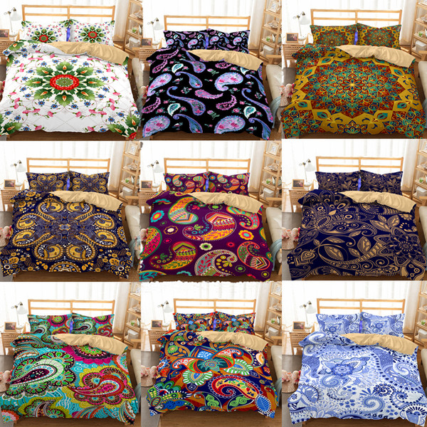 Wholesale - Luxury 3d Art Pattern Bedding Set Queen 100% Polyester 3pcs Comforter/duvet Covers Pillow Case Bedclothes Set