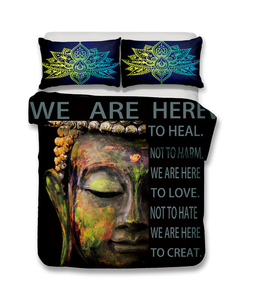 3D Buddha Head Pattern Printed Bedding Sets All Sizes Pillow Case Quilt Cover Duvet Cover No Filler