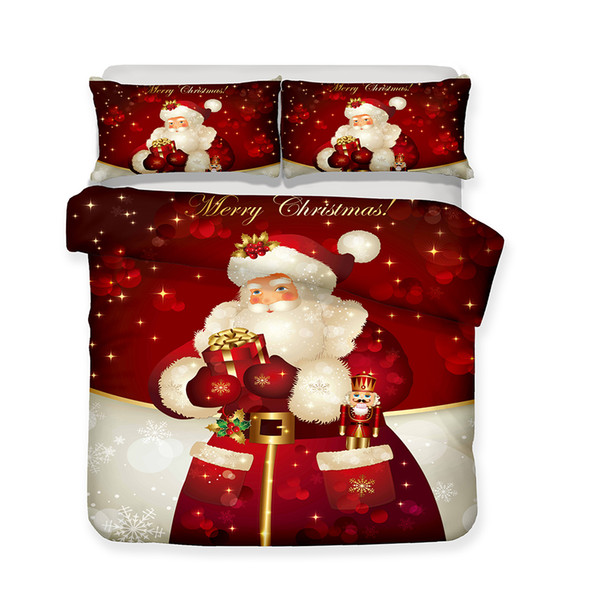 Santa Claus Pattern Printed Bedding Sets All Sizes Pillow Case Quilt Cover Duvet Cover