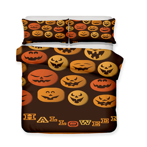 Halloween Spooky pumpkin Pattern Printed Bedding Sets All Sizes Pillow Case Quilt Cover Duvet Cover