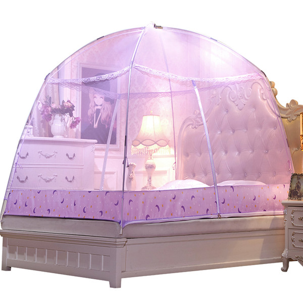 Pink Elegant Mongolian Yurt Mosquito Net Adults Bed Canopies Mosquitero Netting Mesh Cheap Folding Mosquito Net Berco Portatil