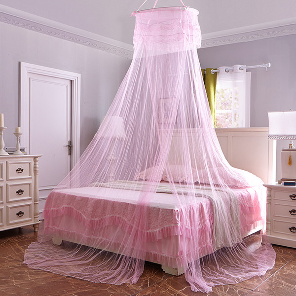 Round Hung Mosquito Net For Bed Canopy Adults Bedding Curtain Mesh Students Bed Bunk Canopy Netting Elegant Lace moustiquaire