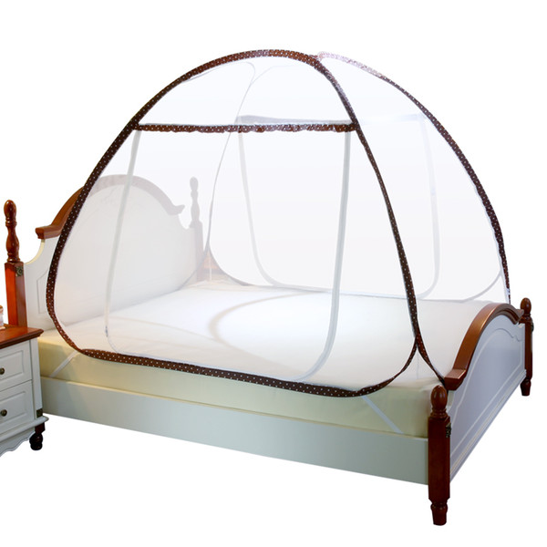 New Brown Mosquito Net Three-door Adults Bed Canopy Mesh Netting Students Kids Bunk Bed Tent Portable Double Bed Curtain klamboe