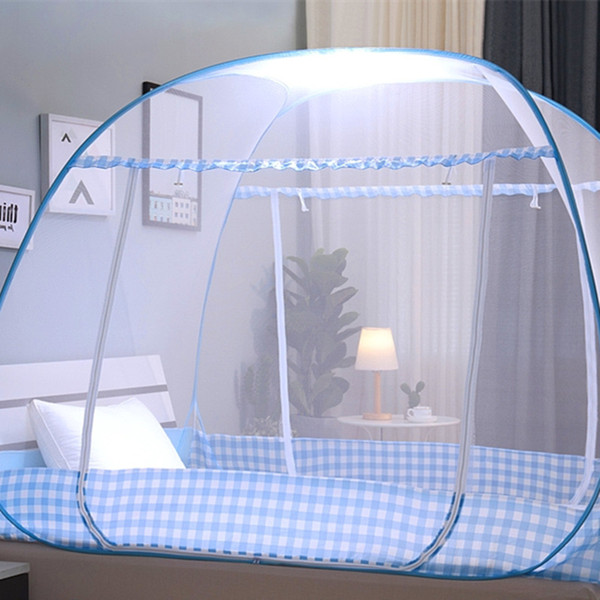 Pink Blue Folding Mosquito Net For Double Bed Portable Netting Tent Bed For Outdoor Mesh Canopy Childrens Bed moustiquaire