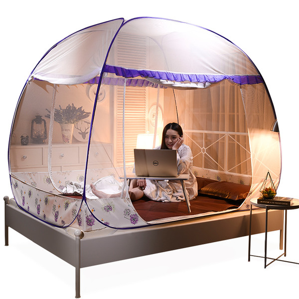 Elegant Mosquito Net For Double Bed Purple Round Insect Netting Tent Travel Outdoor Mosquito Net New Summer Curtain Dome Tent