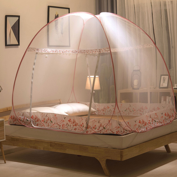 Folding Round Dome Mosquito Net Yurt Bed Tent For Adults Bed Canopy Mesh Moustiquaire Anti Mosquito Insect Bed Canopy zanzariera