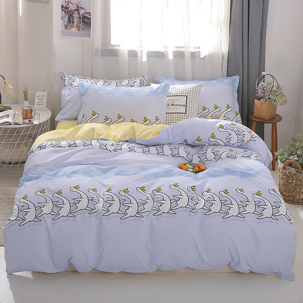 MENGZIQIAN The New bedding set RUNNINGDUCK, Fashion High Quality, Multiple sizes, Cartoon, quilt, sheet, Pillowcase 3pcs 4pcs