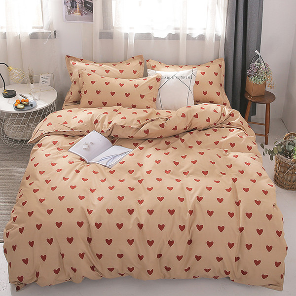 MENGZIQIAN The New bedding set HEARTSHAPED, Fashion High Quality, Multiple sizes, Cartoon, quilt, sheet, Pillowcase 3pcs 4pcs