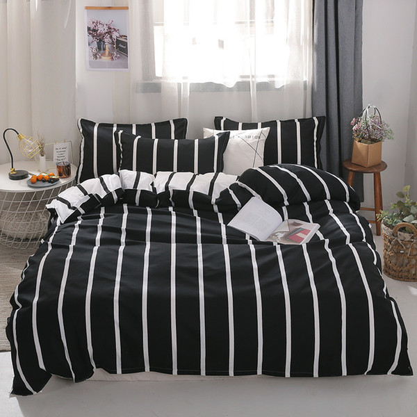 MENGZIQIAN The New bedding set NORDIC, Fashion High Quality, Multiple sizes, stripe, quilt, sheet, Pillowcase 3pcs 4pcs