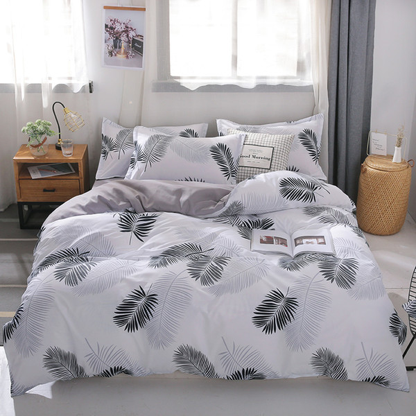 MENGZIQIAN The New bedding set LEAF, INS style, Fashion High Quality, Multiple sizes, quilt, sheet, Pillowcase 3pcs 4pcs