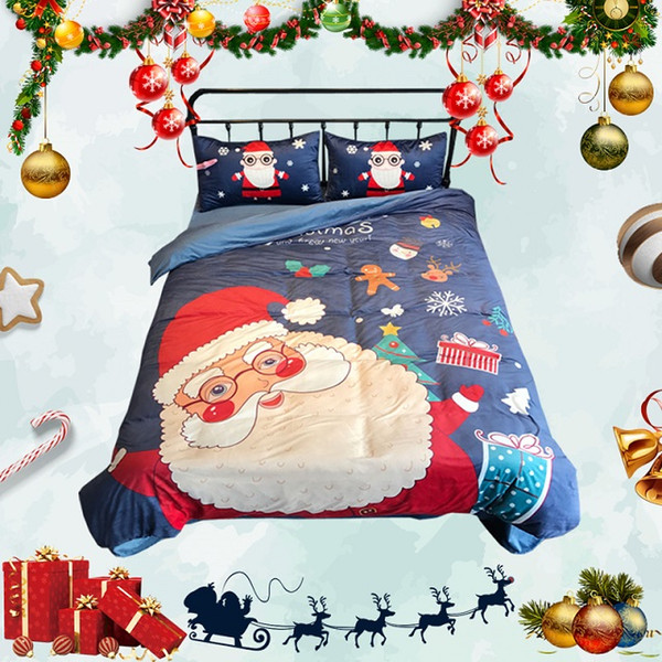 MENGZIQIANChristmas four-piece baby velvet Christmas four-piece Falafel four-piece coral fleece crystal velvet milk velvet bed comporters se