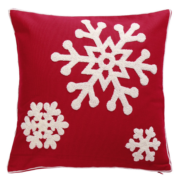 Christmas Gif Snow Cotton Decor Sofa Throw Pillow Case Chenille Chain Embroidery Cushion Cover for Bed Chair Sofa Chain