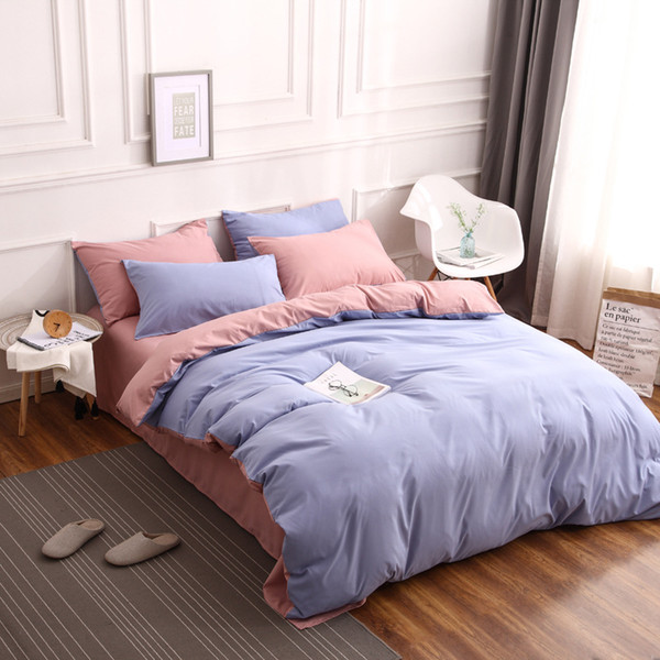 New ins Simple Bedding Pure Home Textile Sheet Grinding Four-piece Set Bed Hay Student Residence Three-piece Set