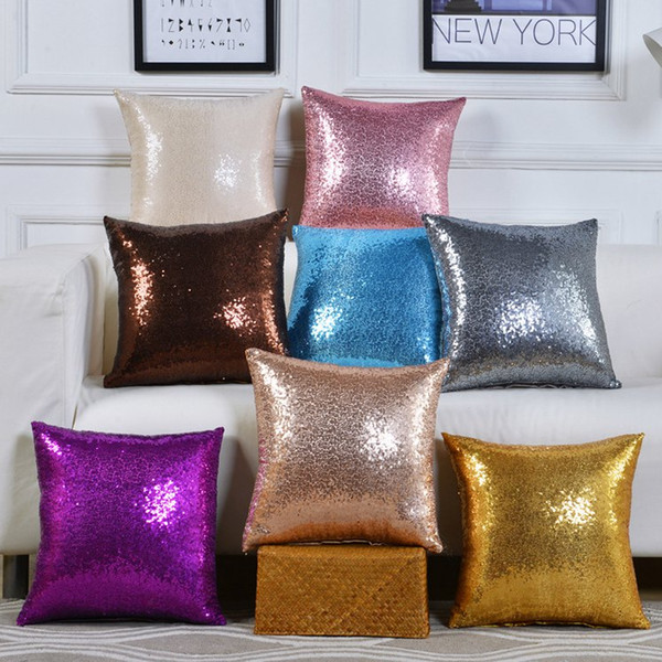 12 TYPE Sequin Pattern Car Cushion Cover Bedroom Double Side Printing Pillowcase Peach Linen Case Covers 40*40cm Sofa Cover 16*16in