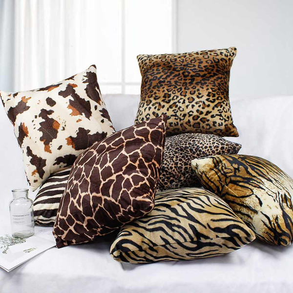 7 TYPE Leopard Pattern Bedroom Cushion Cover Luxury Printing Pillowcase Short Polyester Pillow Case Covers 45*45cm Sofa Car Cushion Cover