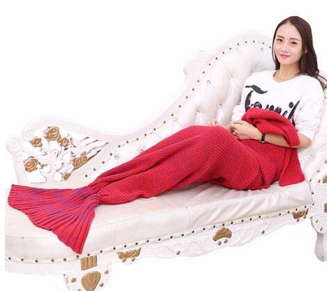 Mermaid Tail Blanket mermaid Throw Blanket Handmade for Adult Kid Multi Colors 3 Size Soft Crochet Mermaid Blanket