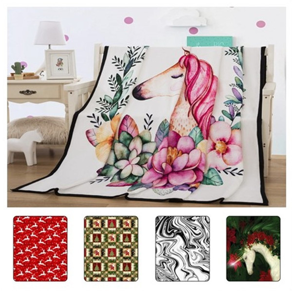 Fashion Christmas design blankets Flannel fleece soft Plaid print blanket bed/sofa Throws fashion 4 colors optional