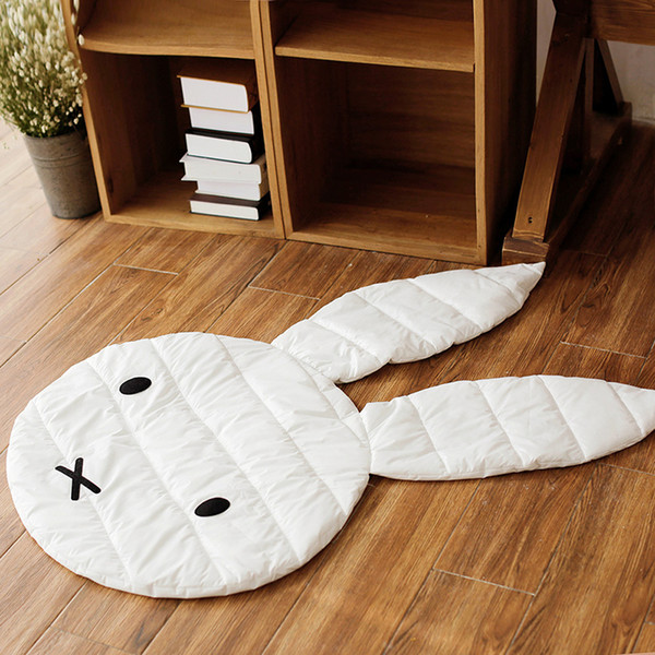 2018 White Rabbit Blanket newborn baby Game Mat Soft Cotton Crawling Blanket Rabbit Pattern Cute Baby Room decration