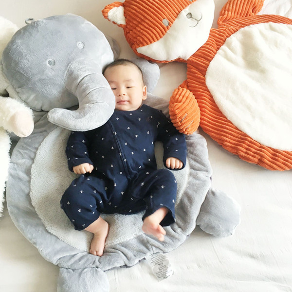 2018 Baby Children Animal Plush Play Crawling Blanket Sleep Mat Play Mat Cotton Soft Relax Bear Elephant shape