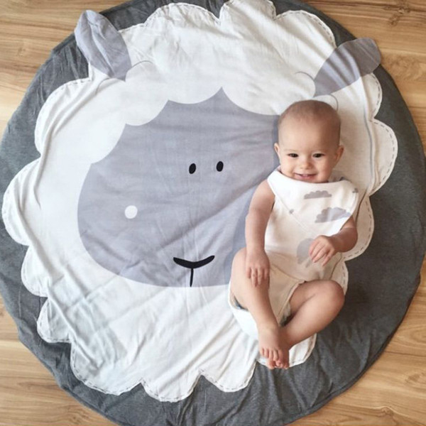 Round Map sheep Pattern Baby Blanket Game Mat Kid Crawling Carpet baby Bedding Stroller Blanket best Children's Room decration