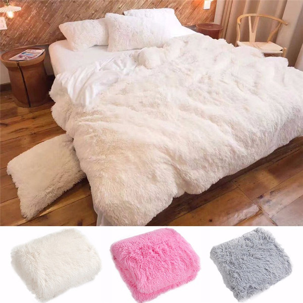 Super Soft Long Shaggy Warm Elegant Cozy Blanket Bed Sofa Blanket Gift Children PV Velvet Flannel