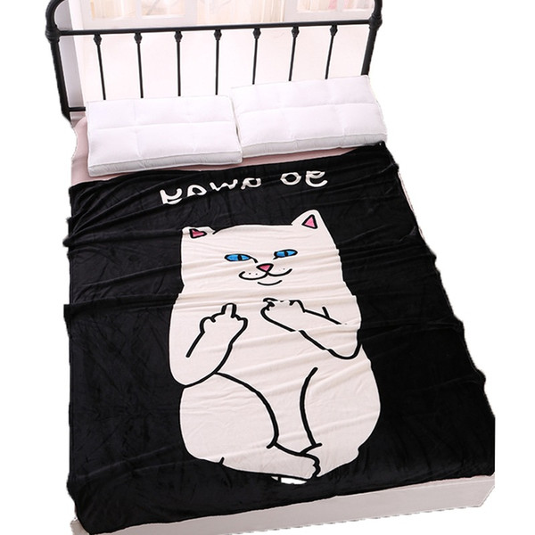 Cartoon Nermal Blanket Warm Blanket on Sofa/Bed/Plane Travel Plaids Coral Fleece Warm Throw Blankets 150/200cm Carpet