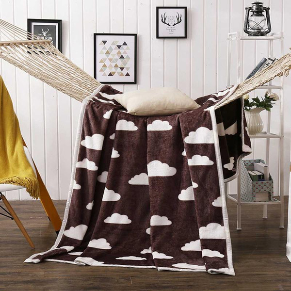 Home Textile Cartoon White cloud tree Soft Warm Plush Lamb Fleece Blanket Throw Rug Coral Flannel Throws Napping Blankets