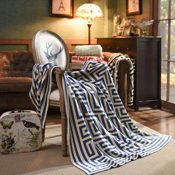 Throw Blanket 1PC 100% Cotton Knitted Blanket Adult Blankets Spring/Autumn Sofa Blanket Cobertor 130x160cm 4colors