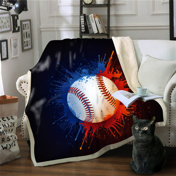 Wholesale Balls Sports Blanket Thicken Soft 3D Printed Blanket Kids Adults Winter Plush Shawl Couch sofa throw Fleece Wrap Home Textiles1