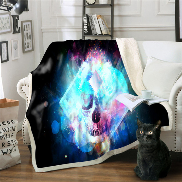 Blankets For Beds Skull Mantas Para Cama Mantas Para Sofa Decorativa Throw Blanket Couverture Polaire Adulte Drop Shipping