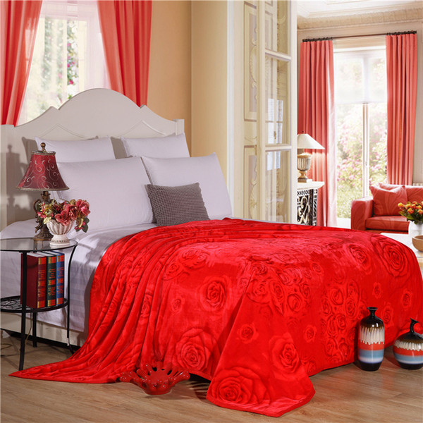 Unique Design Romantic Theme Style Floral Print Soft Flannel Blanket Sofa/Bed/Aircraft Light And Easy To Carry
