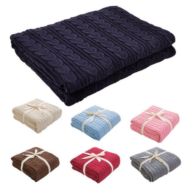 Knitted Blanket 110*180cm Office Nap Throw Sleeping Quilt Soft Bedding Blankets Newborn Baby Swaddle Wrap 16 Colors 10pcs OOA4571