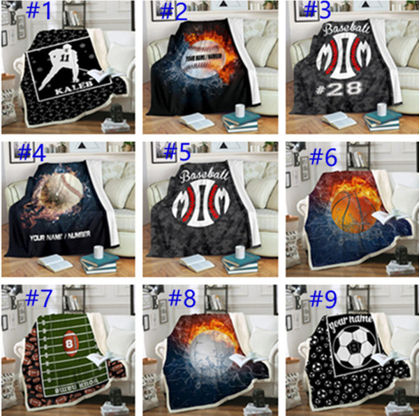 200*150cm Baseball Blankets Softball Soccer Rugby Sherpa Cloak Blanket 3D Print Cape Carpet Square Blankets A02