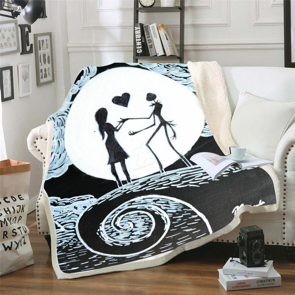 Dropship The Nightmare Before Christmas Pattern Blanket Super Soft Throw Fleece Blankets on The Bed Baby Winter Summer Bedsprea