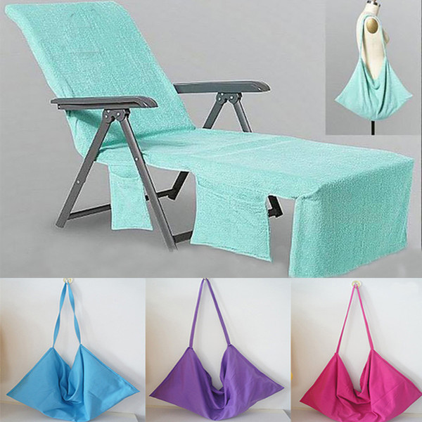 Microfiber Beach Chair Cover Beach Towel Pool Lounge Chair Cover Blankets Portable With Strap Beach Towels Double Layer Blanket WX9-351