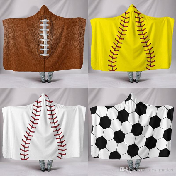 Blankets Baseball Sherpa Softball Bath Blanket Towel Kids Cover Thickening Cloaks Multi Pattern Soft High Quality Adults Winter Cape Towel