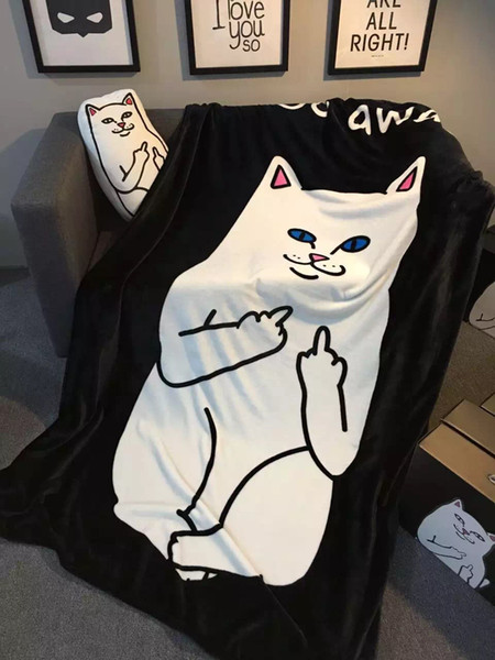 2016 Hot Ripndip Nermal Pocket Cat Fleece Blankets Throws on Bed Portable Car Air Condition Plaid Blanket Soft Bedspreads 150*200cm