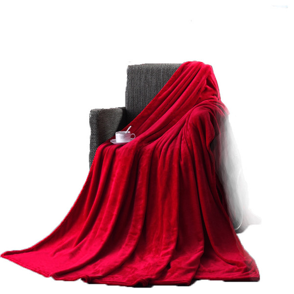 Light Weight Coral Fleece Adult Blanket Solid Protable Soft Throw Blankets For Bed Couch Sofa 39*59Inch 59*79Inch 71*79Inch 79*90Inch