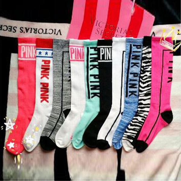 New Gift Lovely Ladies Long Women Sock Stripey vs love Stocking Pink colorful dress Skateboard Stripe Over Harajuku The Knee High Blanket