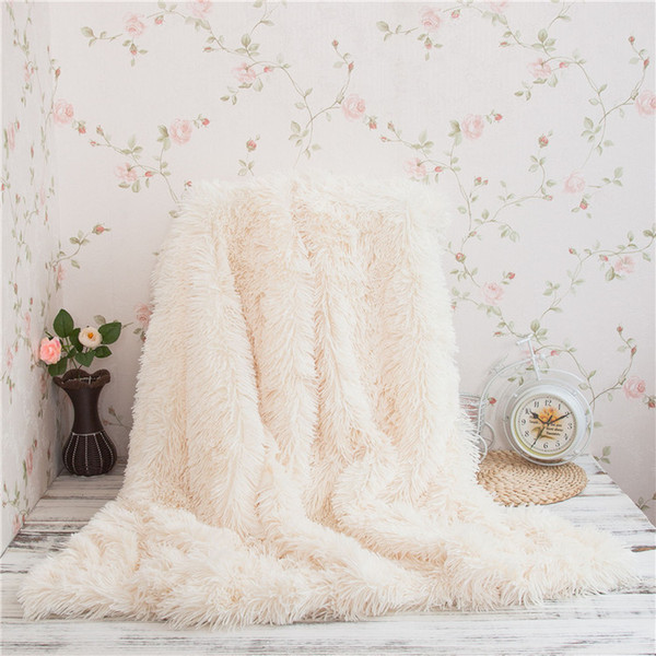 Blanket Plush Throw Blanket Super Soft Long Shaggy Fuzzy PV Fur Faux Fur Warm Elegant Cozy Throw Sofas Bedding